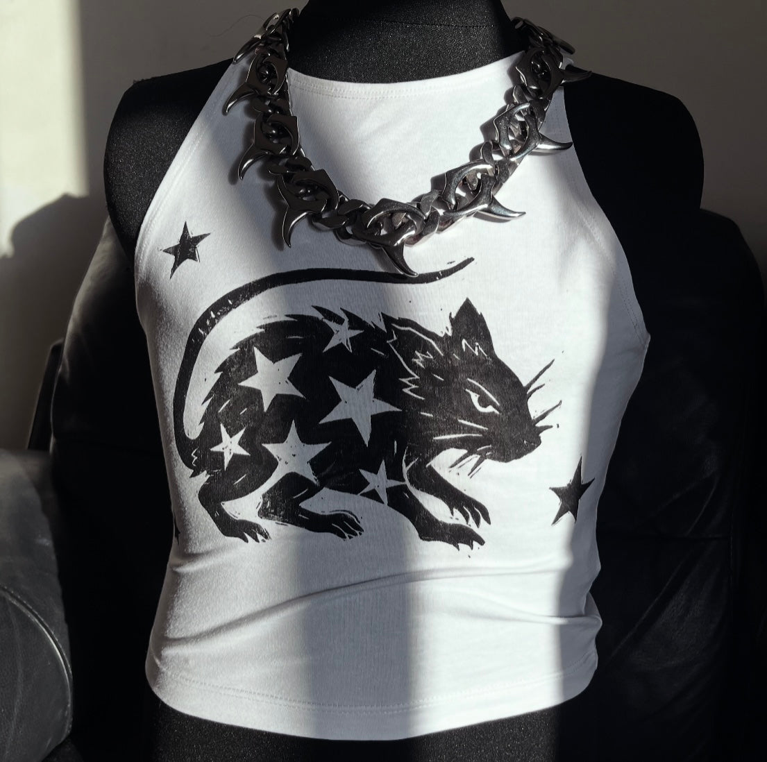 STARRY RAT white crop top