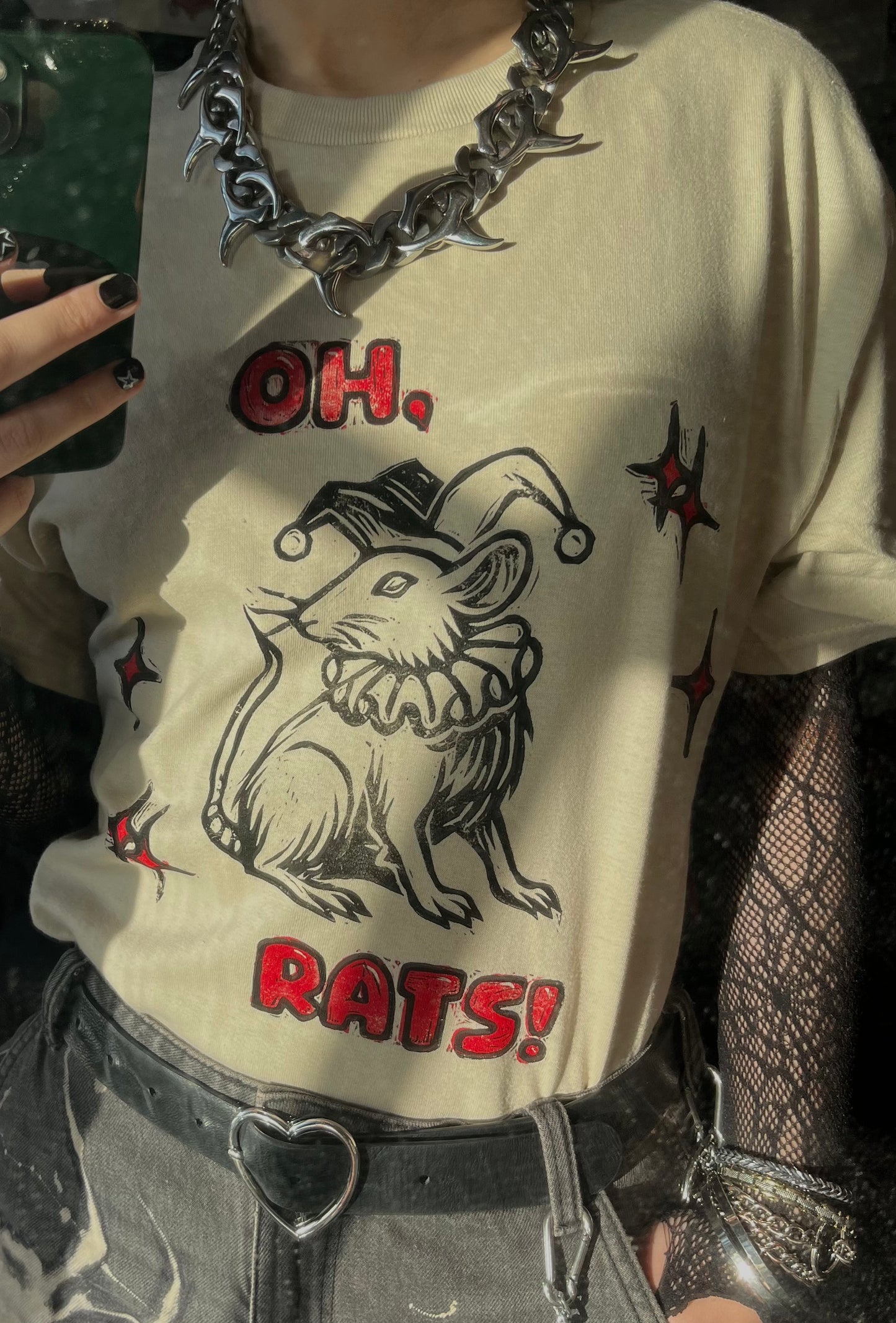 OH, RATS! jester rat beige/sand T-shirt