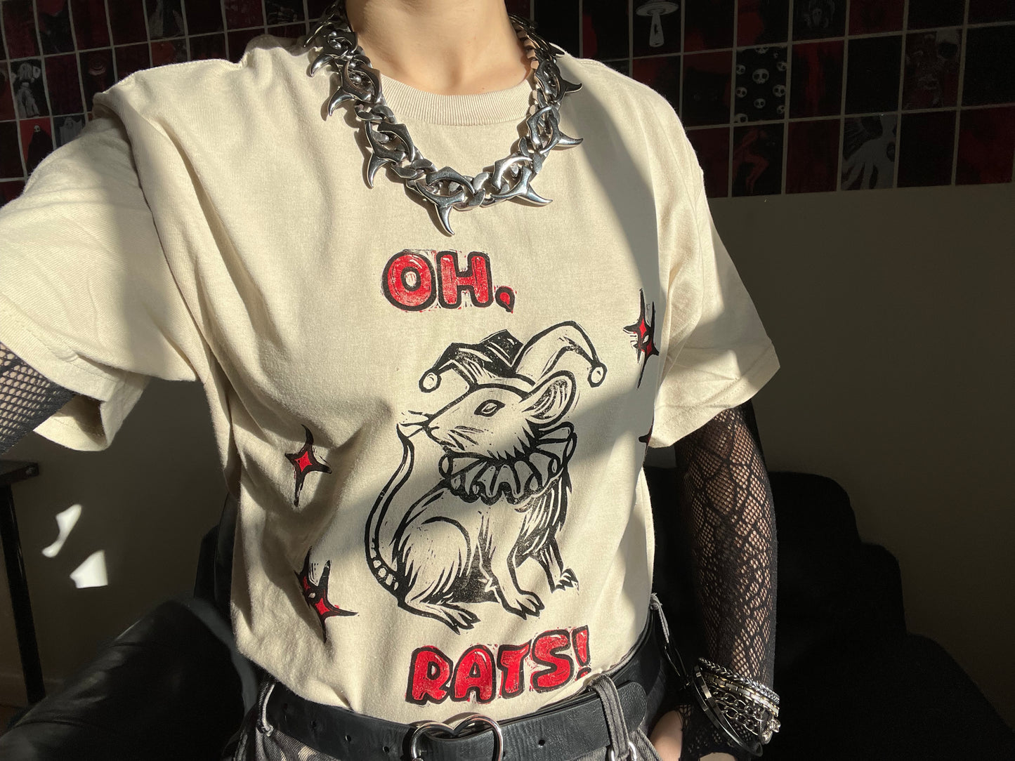 OH, RATS! jester rat beige/sand T-shirt