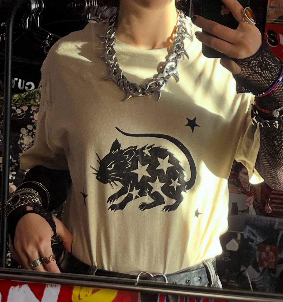 STARRY RAT beige/sand T-shirt